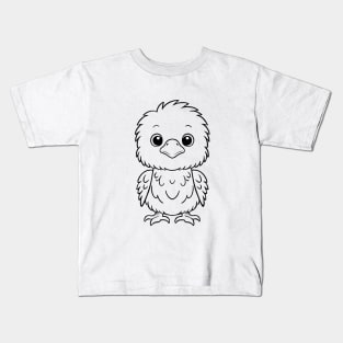 Cute Baby Eagle Animal Outline Kids T-Shirt